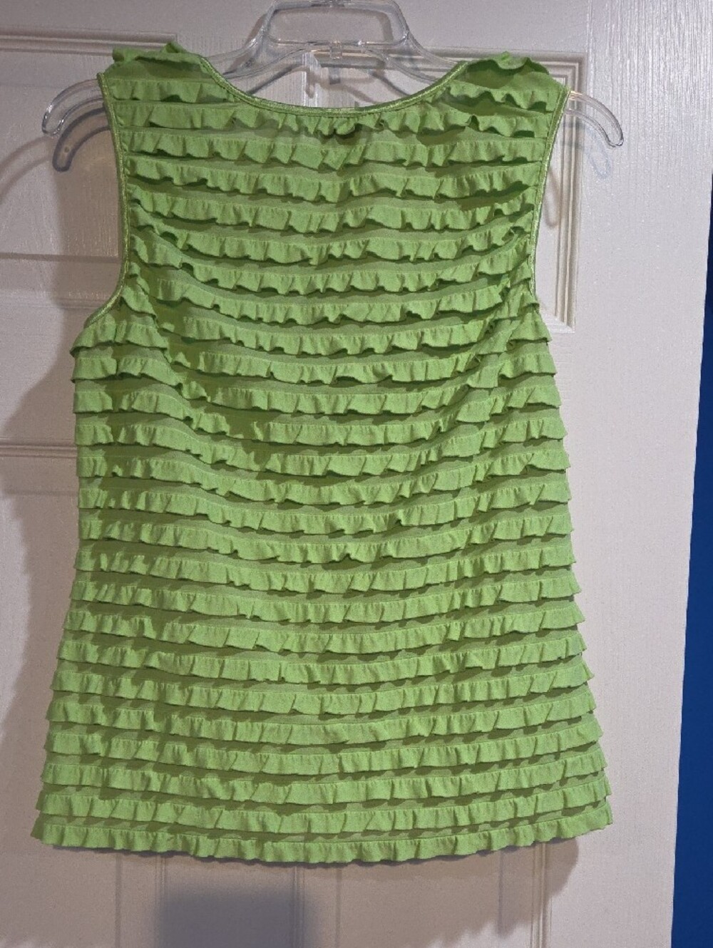 Tribal Lime Green Ruffle Tank Top - Picture 6 of 6